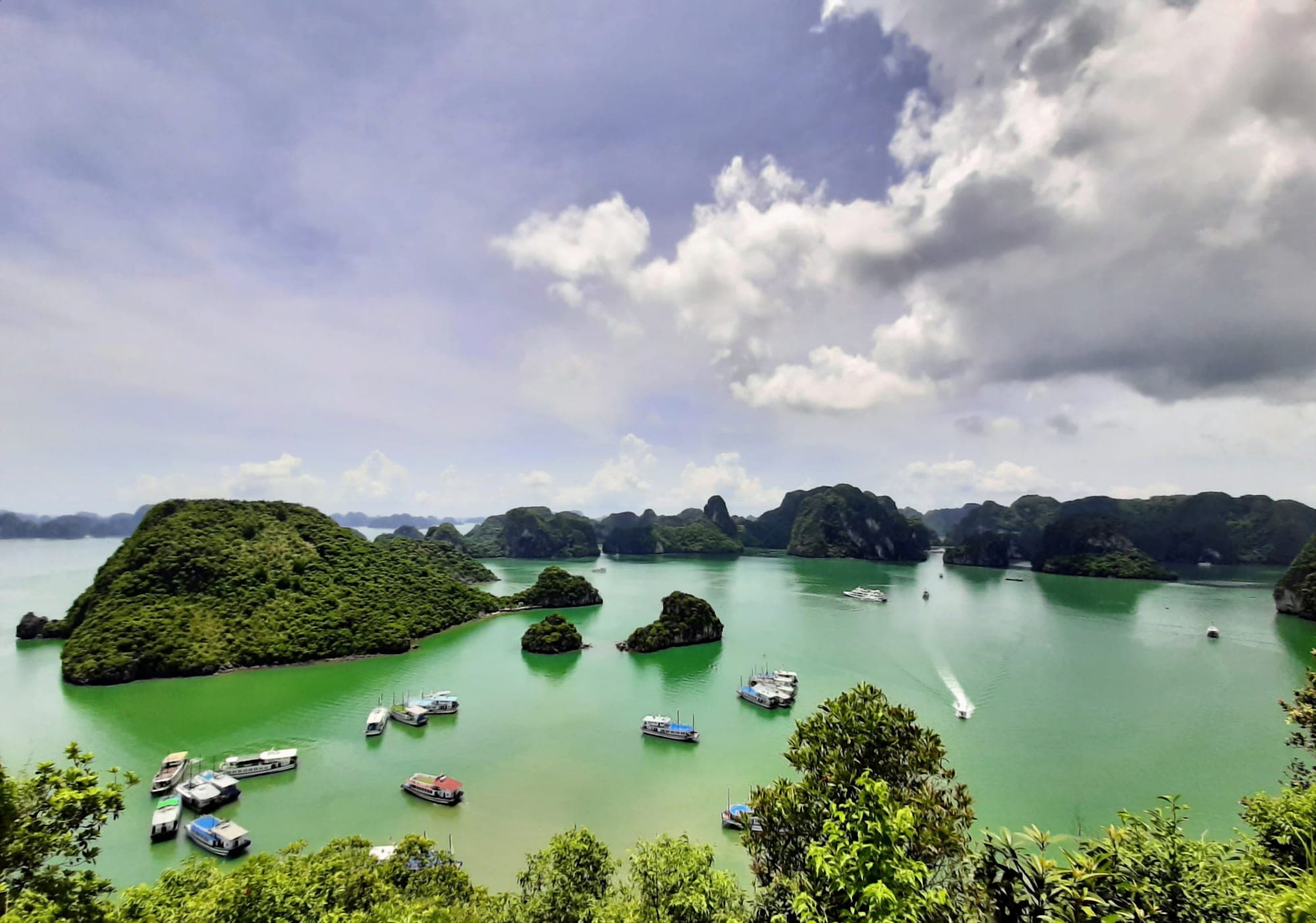 Limestone karsts rising from the water