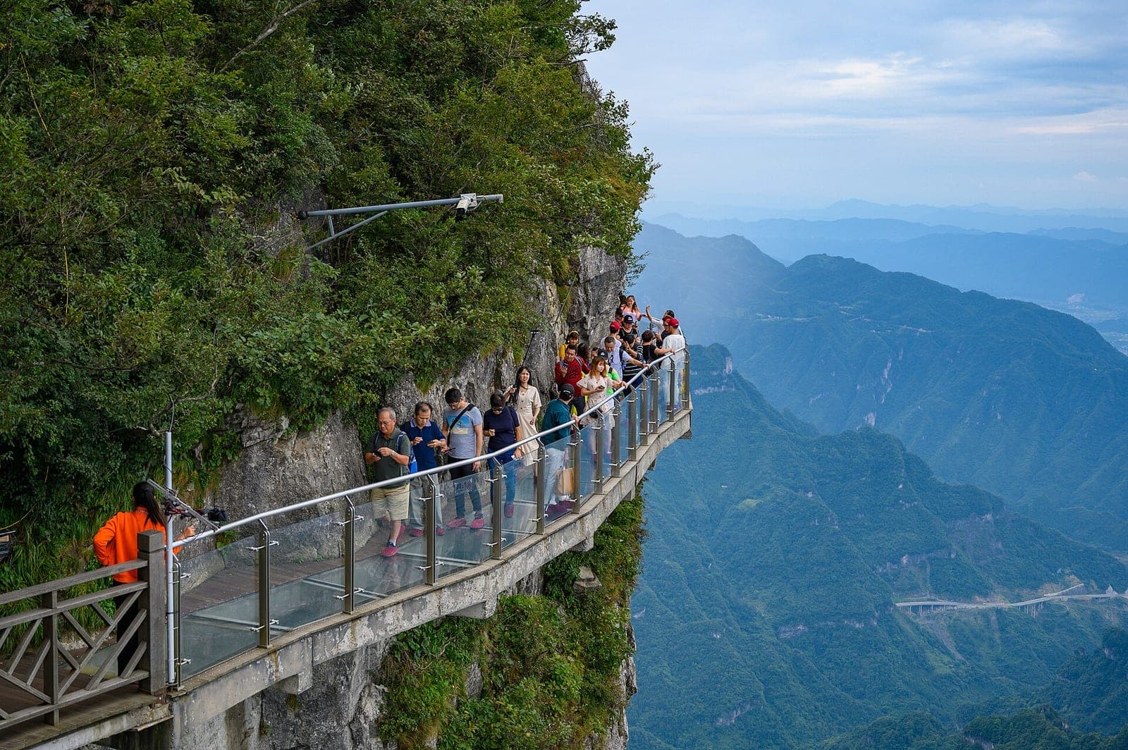 A cliffside walkway on Tianmen Mountain