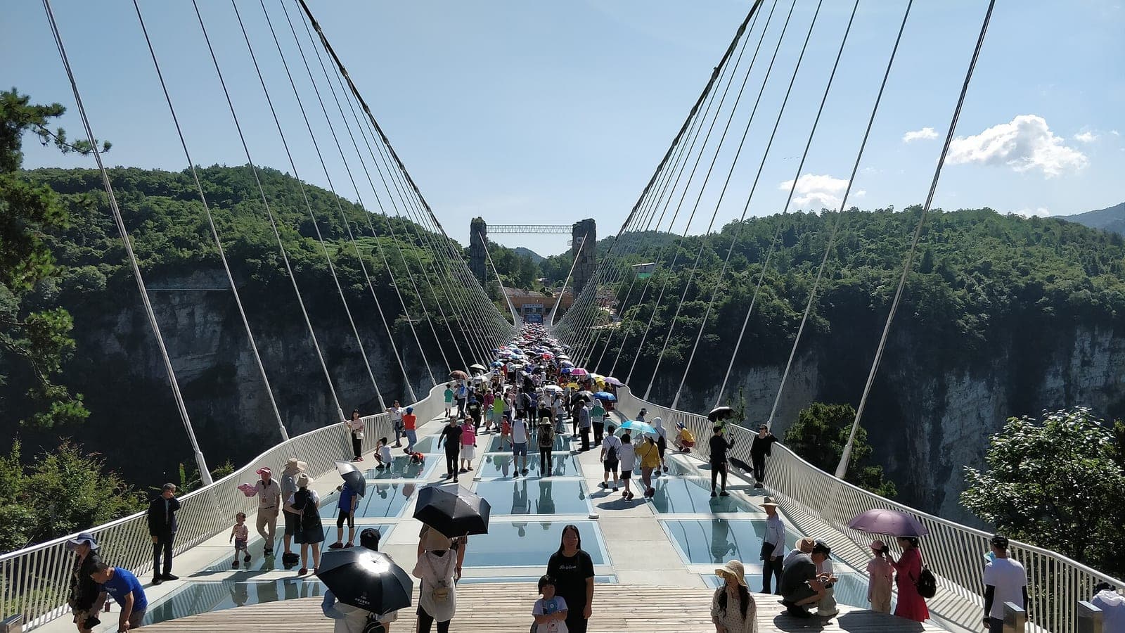 The glass bridge at Zhangjiajie Grand Canyon