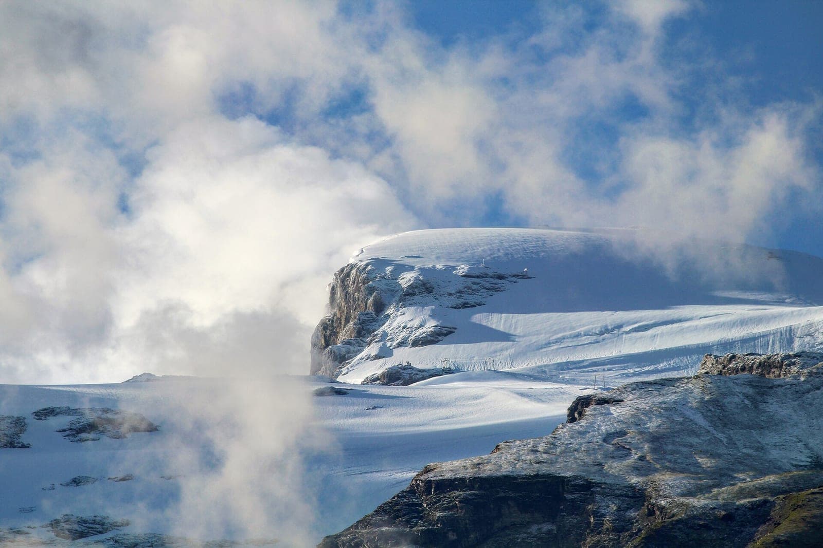 Snow-covered Mount Titlis above Engelberg
