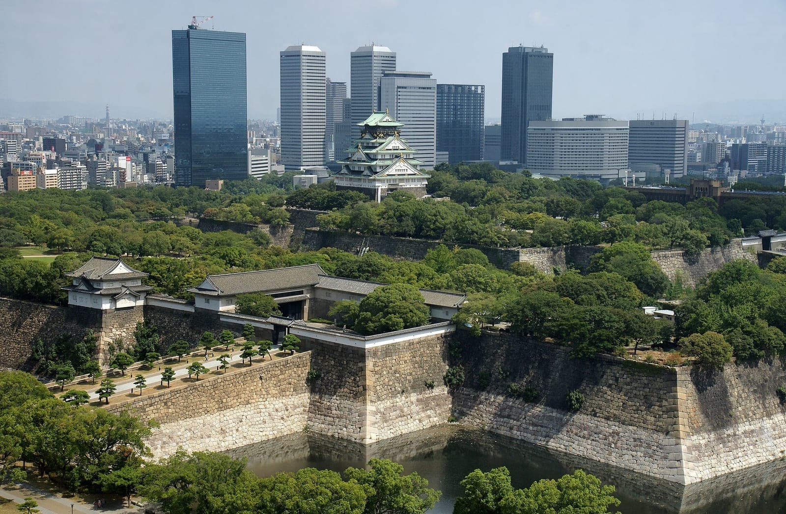 The grounds and skyline around Osaka Castle