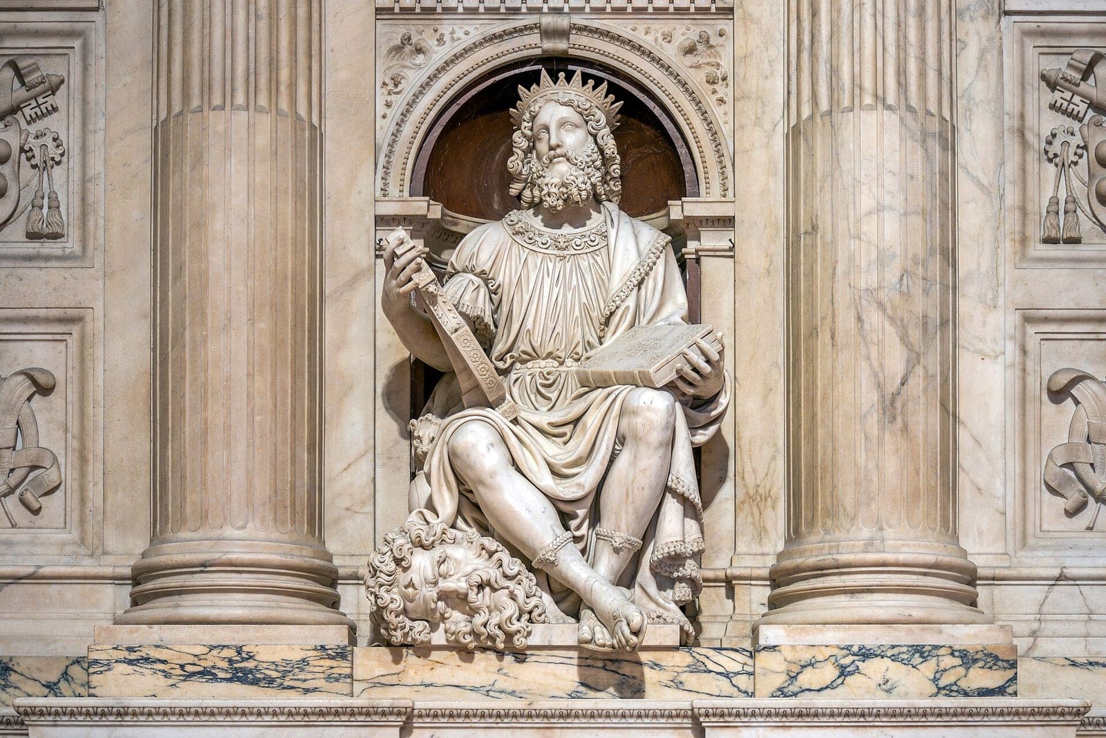Sculptural detail at the Basilica of the Holy House in Loreto