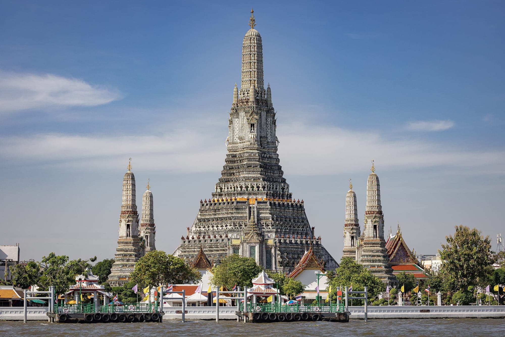 Wat Arun beside the Chao Phraya River in Bangkok