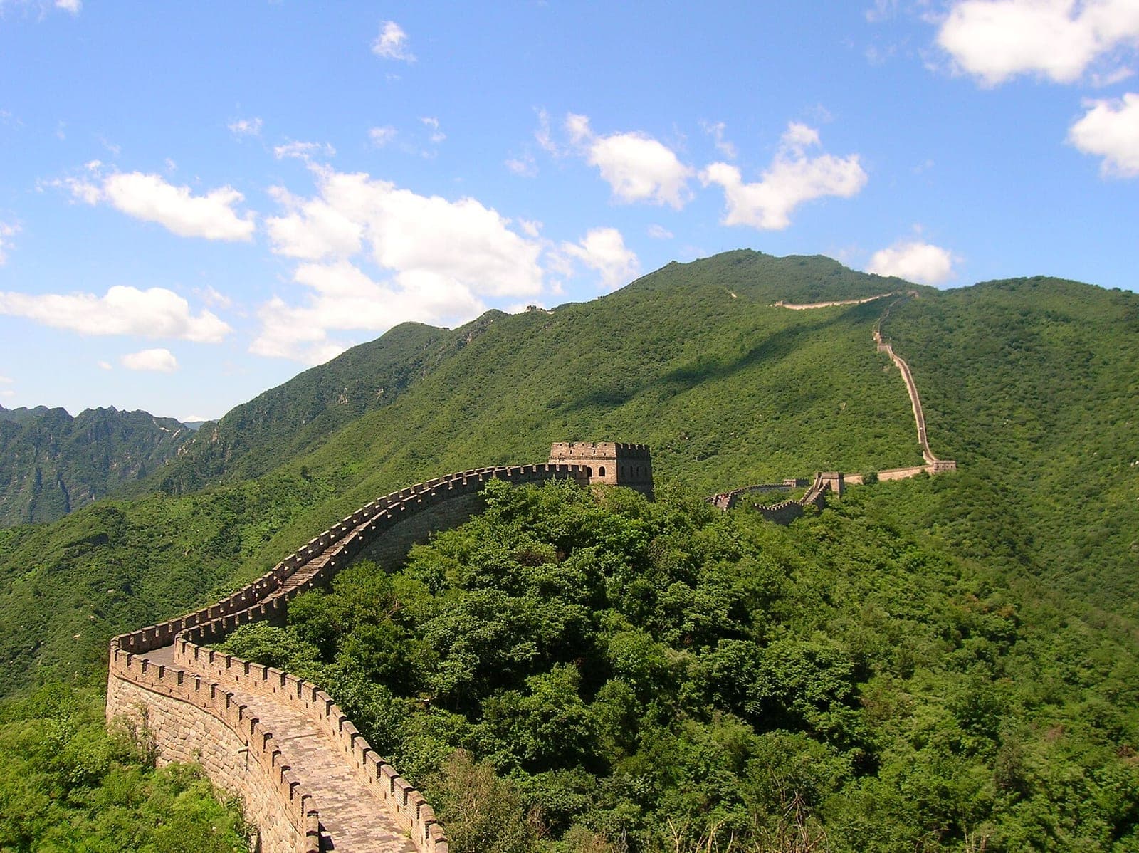 The Great Wall following the mountain ridges