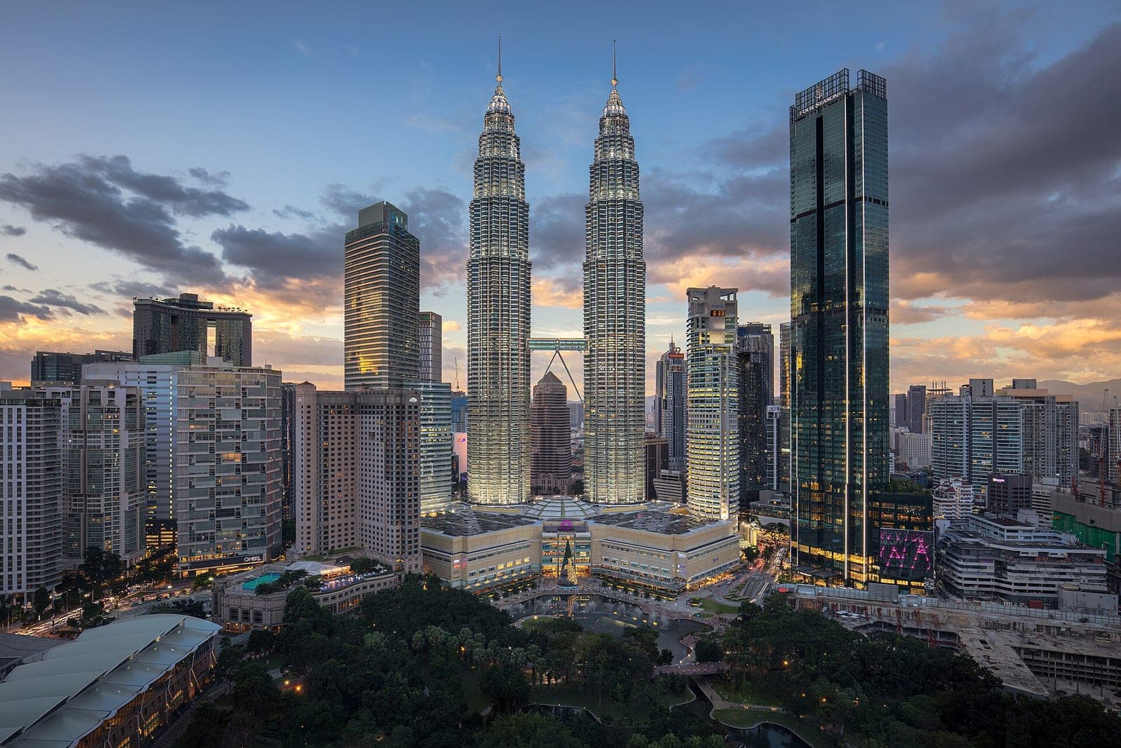 The Petronas Twin Towers in Kuala Lumpur