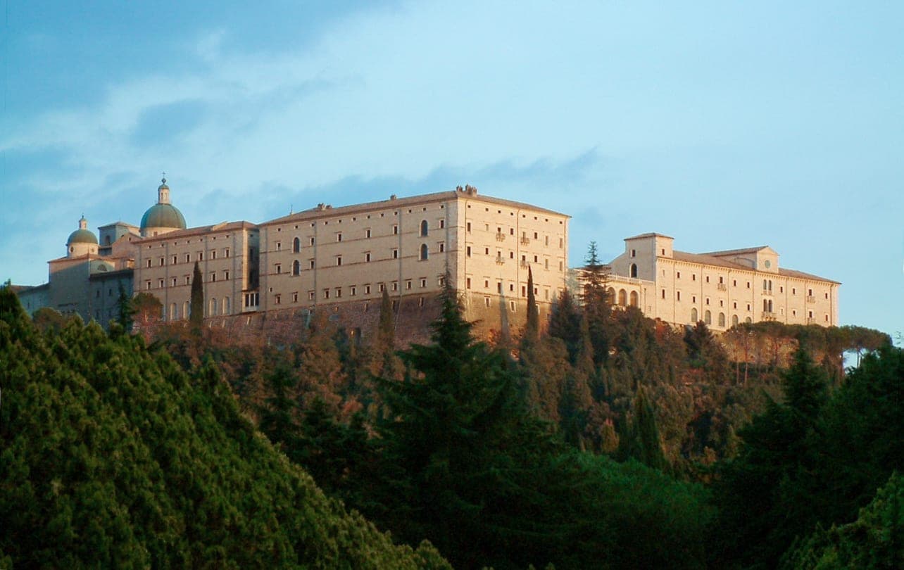 Monte Cassino Abbey above the hillside